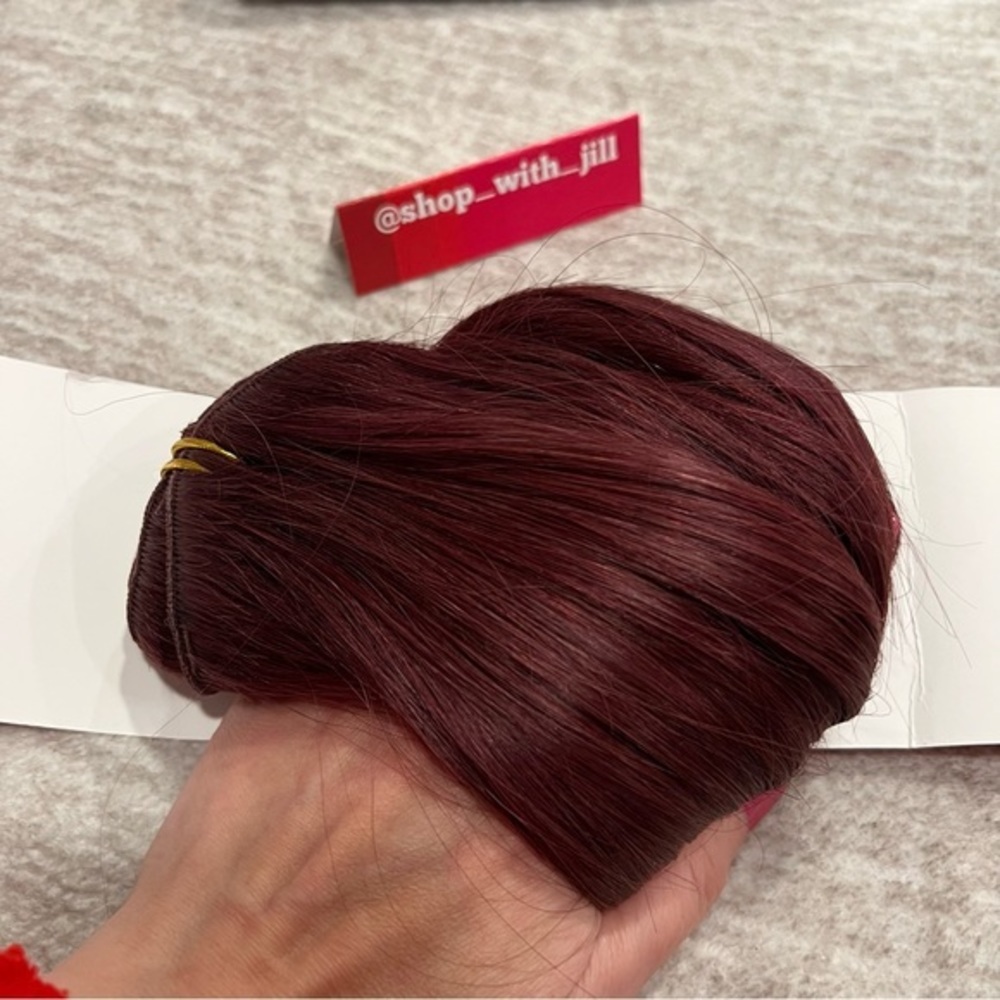 18” Burgundy #99J Lace Clip In 100% Human Hair Extensions Item#CA - Picture 13 of 17